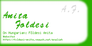 anita foldesi business card