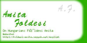 anita foldesi business card